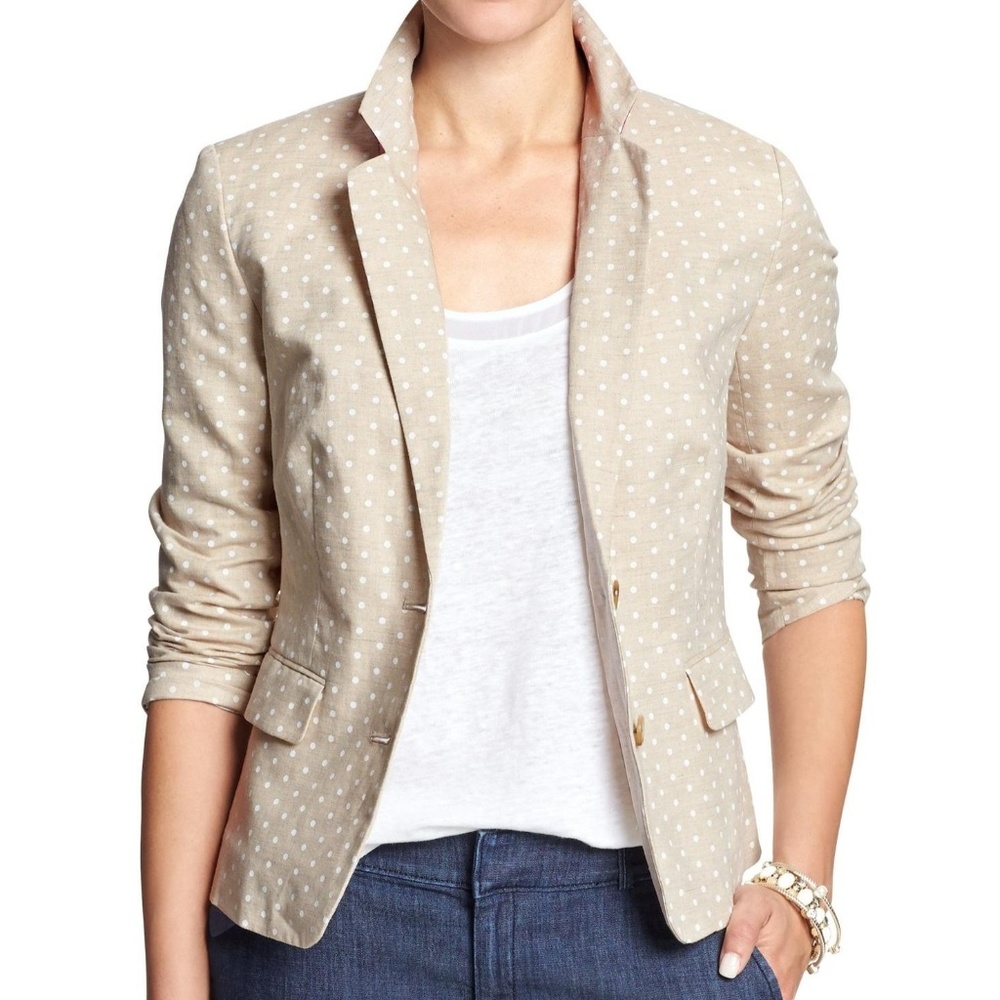 Preppy Banana Republic Factory Polka Dot Blazer